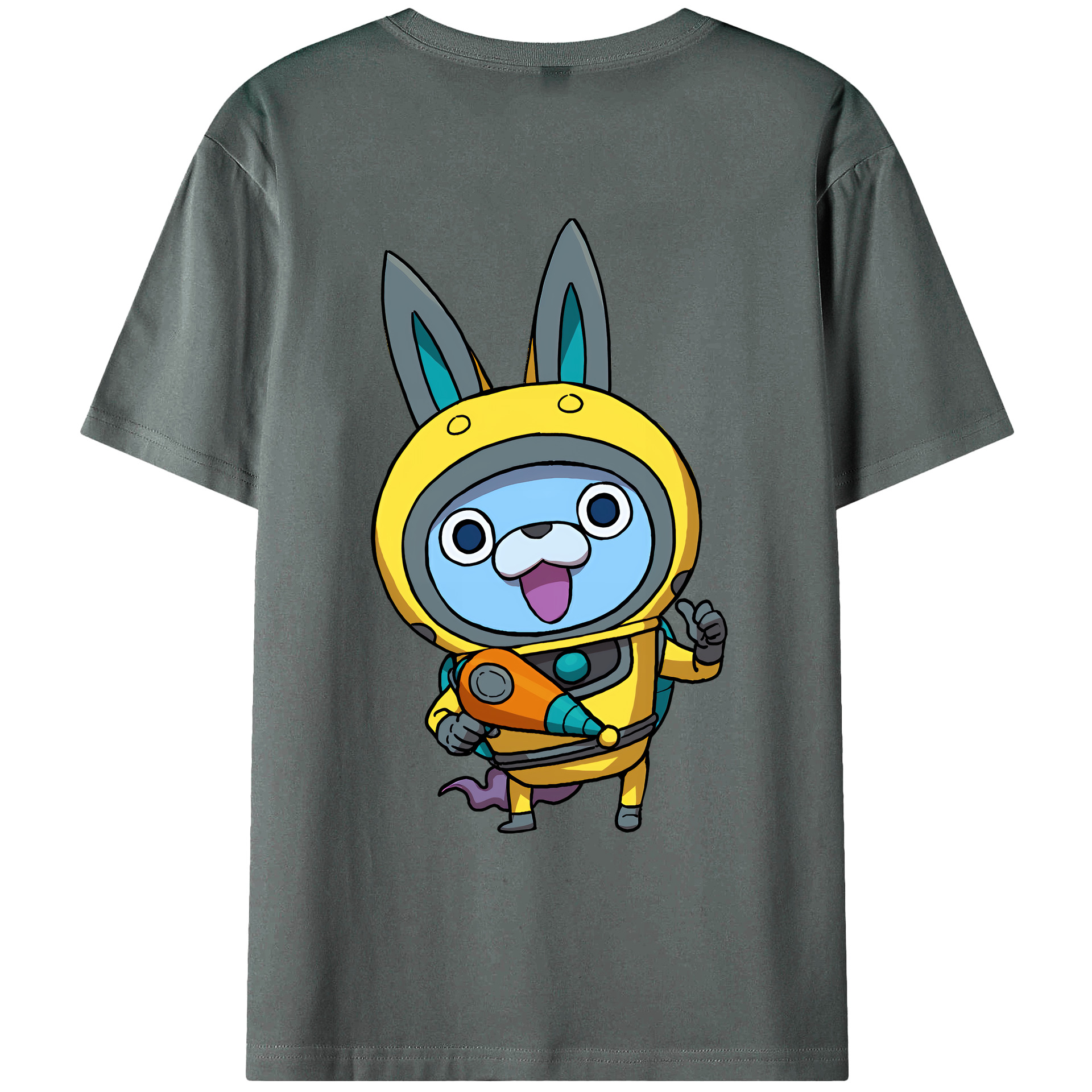 （画像用） 妖怪ウォッチ Yo-kai Watch 綿100％ メンズ半袖Tシャツ（バックプリント） 通気性